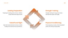 アスレチック要素を取り入れたオレンジエネルギッシュな走り幅跳びPPTテンプレート