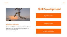 アスレチック要素を取り入れたオレンジエネルギッシュな走り幅跳びPPTテンプレート