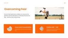 アスレチック要素を取り入れたオレンジエネルギッシュな走り幅跳びPPTテンプレート