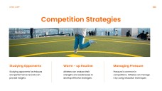 アスレチック要素を取り入れたオレンジエネルギッシュな走り幅跳びPPTテンプレート