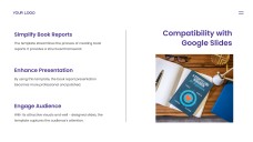 Plantilla de Google Slides para Informe de Libro de Estilo Minimalista Púrpura-Naranja
