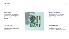 Plantilla de Google Slides para Informe de Libro de Estilo Minimalista Púrpura-Naranja