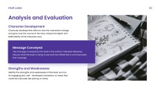 Plantilla de Google Slides para Informe de Libro de Estilo Minimalista Púrpura-Naranja