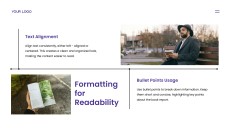 Plantilla de Google Slides para Informe de Libro de Estilo Minimalista Púrpura-Naranja