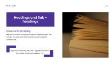 Plantilla de Google Slides para Informe de Libro de Estilo Minimalista Púrpura-Naranja