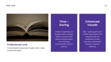 Plantilla de Google Slides para Informe de Libro de Estilo Minimalista Púrpura-Naranja