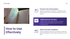 Plantilla de Google Slides para Informe de Libro de Estilo Minimalista Púrpura-Naranja
