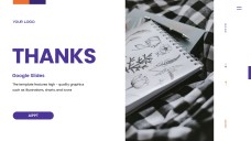 Plantilla de Google Slides para Informe de Libro de Estilo Minimalista Púrpura-Naranja