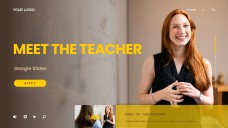Brownish-Yellow Friendly Meet the Teacher Google Slides Theme & PowerPoint Template