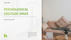 Зеленый и белый минималистичный дзен-шаблон PPT для личного пространства