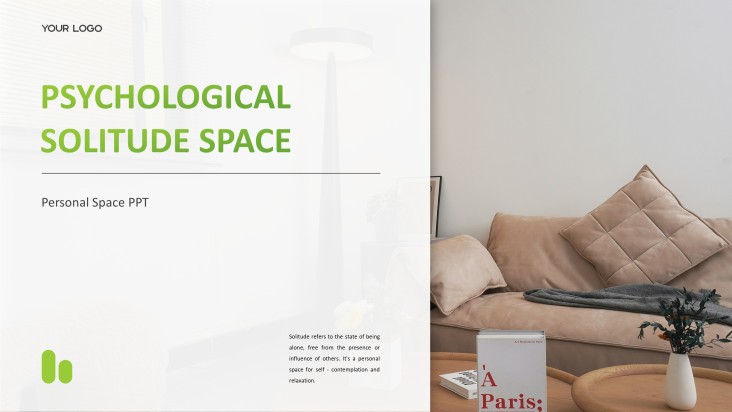 Plantilla PPT de Espacio Personal Zen Minimalista Verde y Blanco