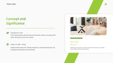 Зеленый и белый минималистичный дзен-шаблон PPT для личного пространства