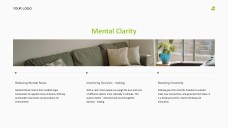 Зеленый и белый минималистичный дзен-шаблон PPT для личного пространства