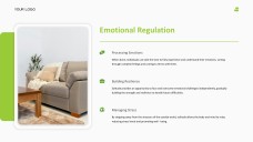 Зеленый и белый минималистичный дзен-шаблон PPT для личного пространства