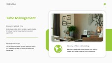 Зеленый и белый минималистичный дзен-шаблон PPT для личного пространства