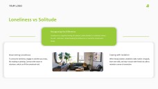 Зеленый и белый минималистичный дзен-шаблон PPT для личного пространства