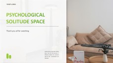 Зеленый и белый минималистичный дзен-шаблон PPT для личного пространства