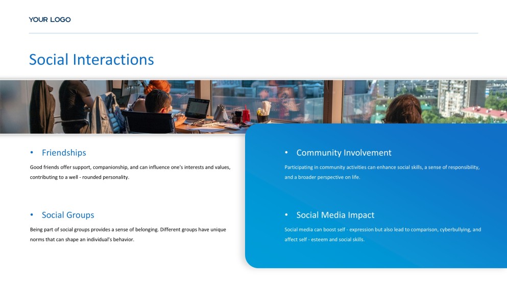 藍色商務風格人物建設PPT模板