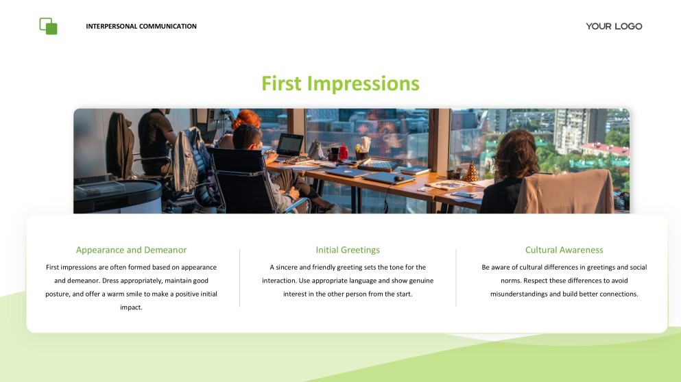 Green Easy-Going Interpersonal Communication PPT Presentation Template