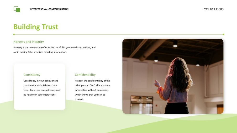 Green Easy-Going Interpersonal Communication PPT Presentation Template