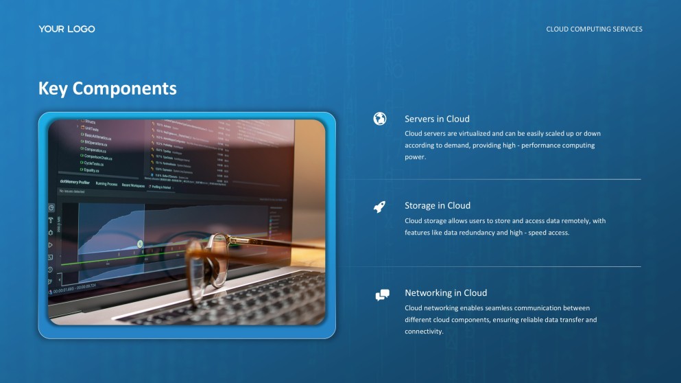 Template PPT Layanan Komputasi Awan Jenis Bisnis Teknologi Tinggi Biru