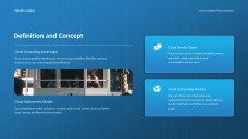 Template PPT Layanan Komputasi Awan Jenis Bisnis Teknologi Tinggi Biru