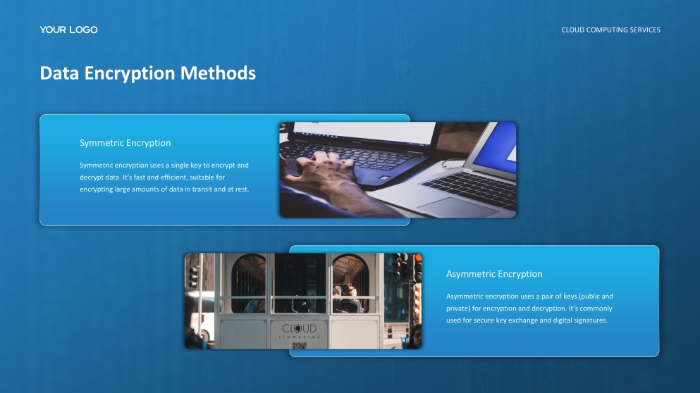 Template PPT Layanan Komputasi Awan Jenis Bisnis Teknologi Tinggi Biru