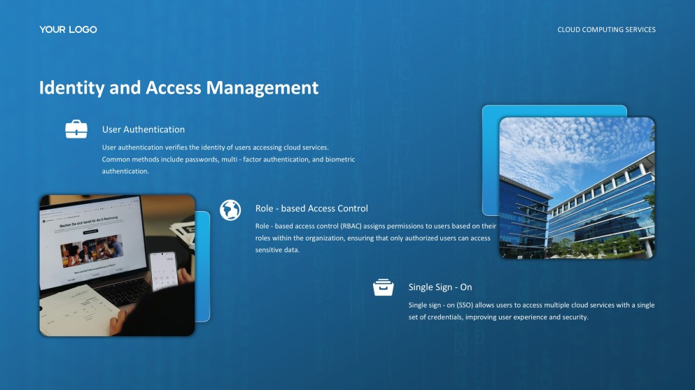 Template PPT Layanan Komputasi Awan Jenis Bisnis Teknologi Tinggi Biru