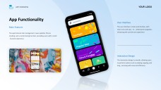 Templat Pembentangan Aplikasi Mudah Alih Gaya Perniagaan Biru Muda