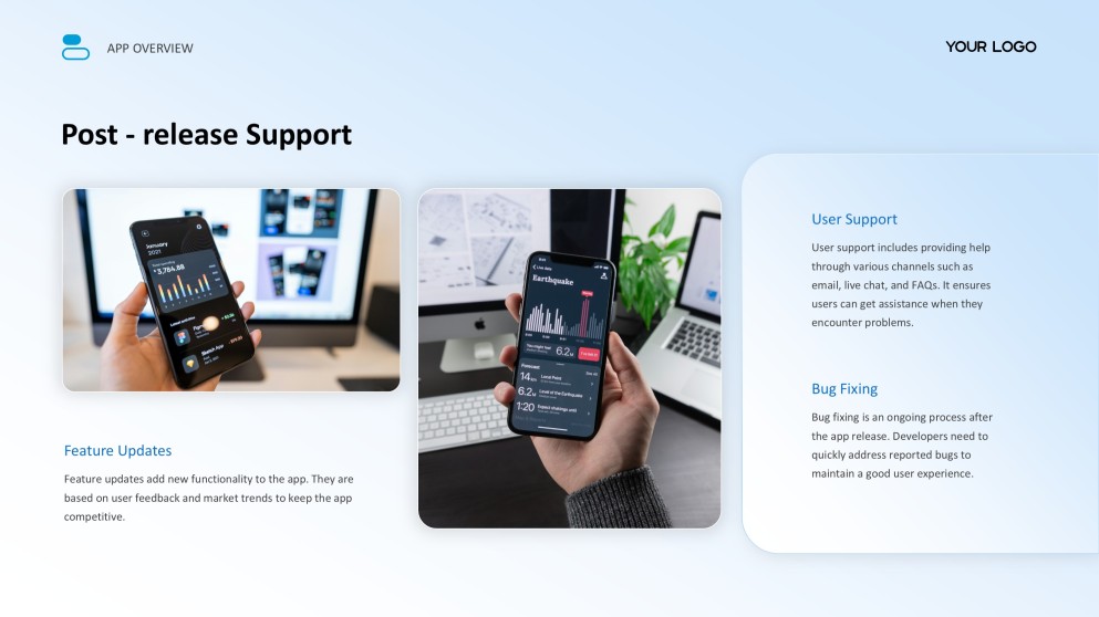 Templat Pembentangan Aplikasi Mudah Alih Gaya Perniagaan Biru Muda
