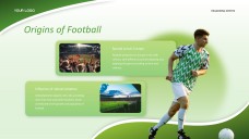 緑のグラデーション熱狂的なサッカーPPTテンプレート