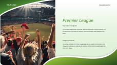 緑のグラデーション熱狂的なサッカーPPTテンプレート