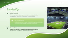 緑のグラデーション熱狂的なサッカーPPTテンプレート