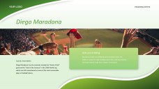 緑のグラデーション熱狂的なサッカーPPTテンプレート