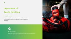 新鮮で健康的なライムグリーンのスポーツ栄養PPTテンプレート