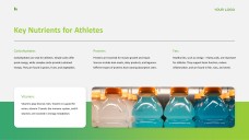 新鮮で健康的なライムグリーンのスポーツ栄養PPTテンプレート