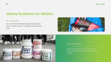 新鮮で健康的なライムグリーンのスポーツ栄養PPTテンプレート