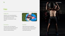 新鮮で健康的なライムグリーンのスポーツ栄養PPTテンプレート