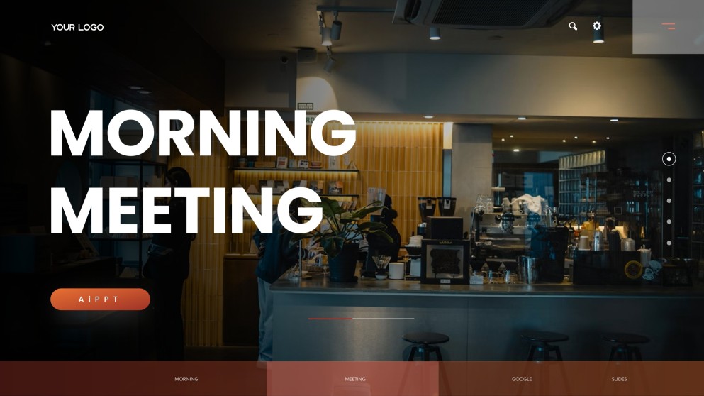 Red Business Style Morning Meeting Google Slides Theme