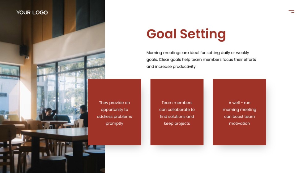 Red Business Style Morning Meeting Google Slides Theme