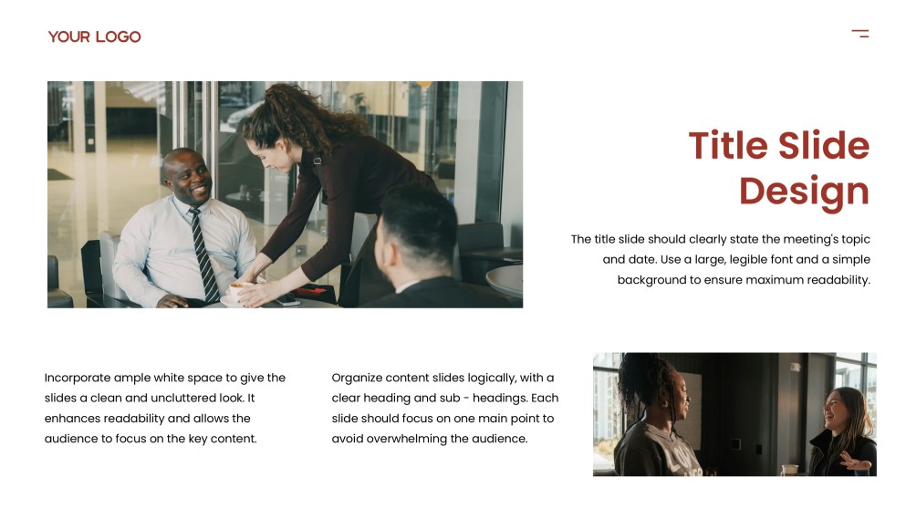 Red Business Style Morning Meeting Google Slides Theme