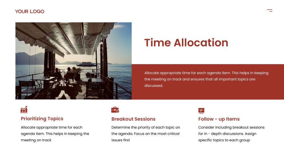 Red Business Style Morning Meeting Google Slides Theme