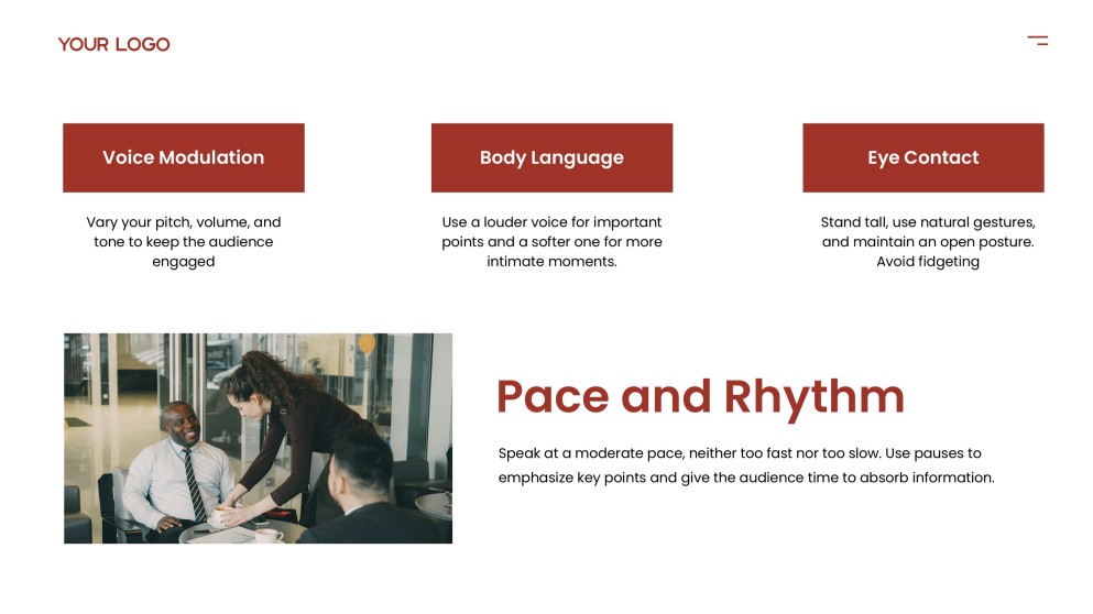 Red Business Style Morning Meeting Google Slides Theme