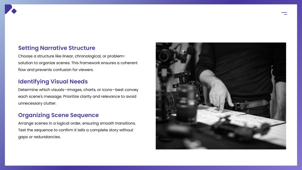 Purple Animated and Structured Storyboard Template for Google Slides