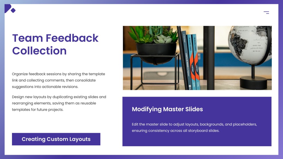 Purple Animated and Structured Storyboard Template for Google Slides