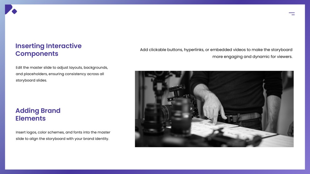 Purple Animated and Structured Storyboard Template for Google Slides