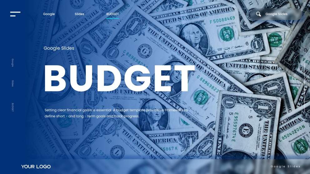 Blue Simple Google Slides Budget Template