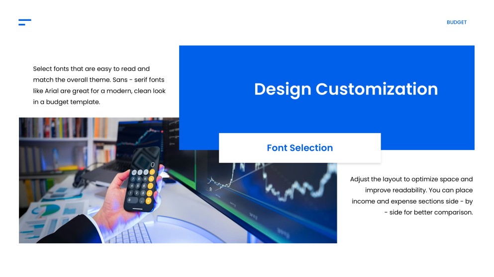 Blue Simple Google Slides Budget Template