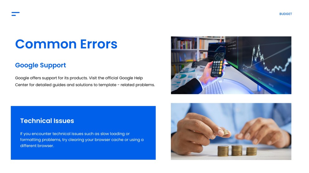 Blue Simple Google Slides Budget Template