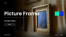 Blue Minimalist Picture Frame PowerPoint Template